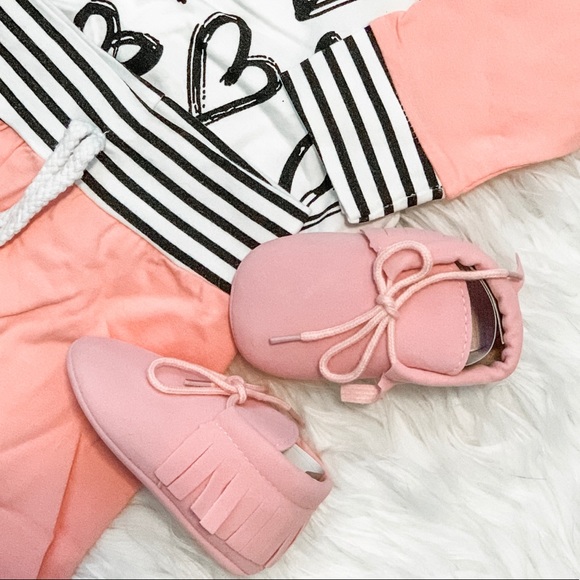 baby pink moccasins